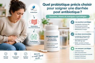 Quel probiotique précis choisir pour soigner une diarrhée post-antibiotique : souches, doses et marques à privilégier