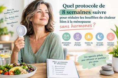 Quel protocole de 8 semaines suivre pour réduire les bouffées de chaleur liées à la ménopause sans hormones
